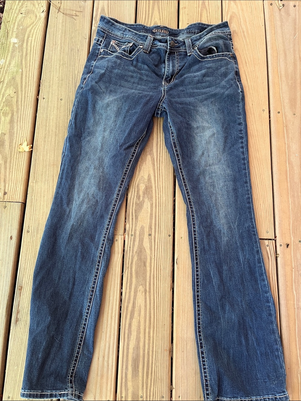 Shyanne Vintage Wash Blue Straight-Leg Jeans